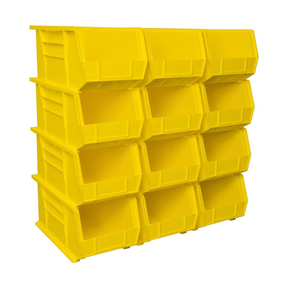 Akro-Mils 30240 AkroBins Plastic Storage Bins, 15"x8"x7", Yellow, 12-Pack