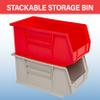 Akro-Mils 30240 AkroBins Plastic Hanging Stackable Storage Organizer Bin, 15-Inch x 8-Inch x 7-Inch, Red, 12-Pack view 4