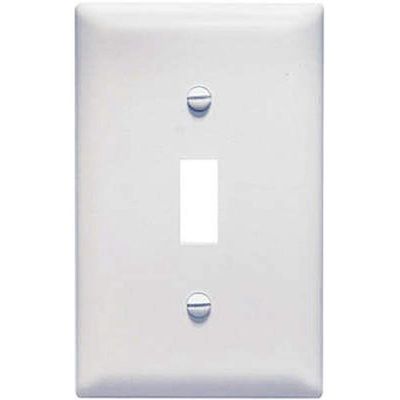 Pass & Seymour TPJ1WCC70 1 Gang 1 Toggle Opening Wall Plate, Nylon, White