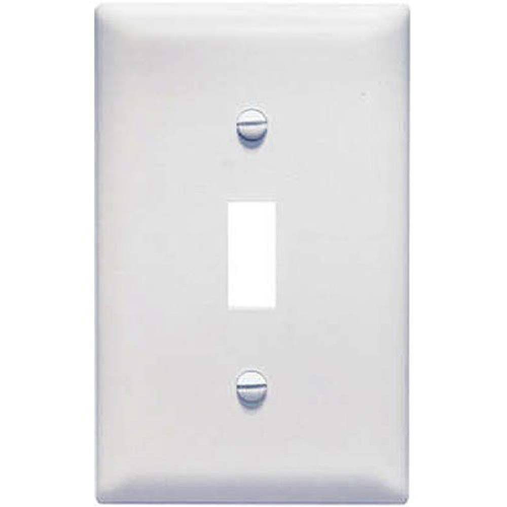 Pass & Seymour TPJ1WCC70 1 Gang 1 Toggle Opening Wall Plate, Nylon, White