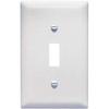 Pass & Seymour TPJ1WCC70 1 Gang 1 Toggle Opening Wall Plate, Nylon, White view 1
