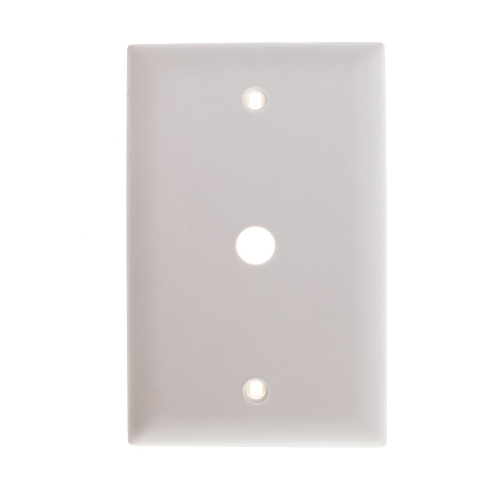Pass & Seymour TP11WCC15 1 Gang Telephone Hole Opening Wall Plate, Nylon, White