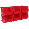 Akro-Mils 30239 AkroBins Plastic Storage Bins, 11"x8"x7", Red, 6-Pack view 1