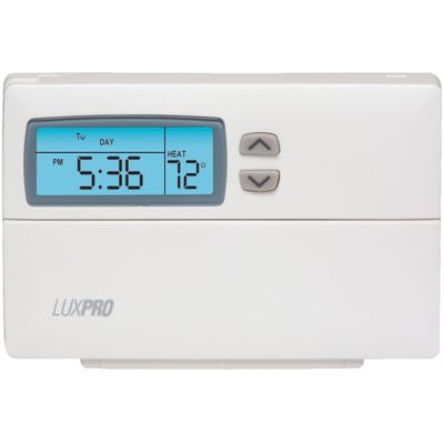 Lux Pro Programmable Thermostat for Home Use; 1 Heat, 1 Cool, Model PSP511LC, 5-2 Day with Backlight
