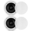 8 Ceiling Wall Mount Speakers - Pair of 2-Way Midbass Woofer Speaker 70v Transformer Directable 1 Titanium Dome Tweeter Design w/ 55Hz-22kHz Frequency Response & 300 Watts Peak - Pyle PDIC80T White view 1