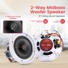 8 Ceiling Wall Mount Speakers - Pair of 2-Way Midbass Woofer Speaker 70v Transformer Directable 1 Titanium Dome Tweeter Design w/ 55Hz-22kHz Frequency Response & 300 Watts Peak - Pyle PDIC80T White view 4