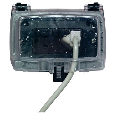 Intermatic Wp1000Hc Electrical Box, Weatherproof Horizontal 2 1/4"D Receptacle Cover - Clear - 1-Gang