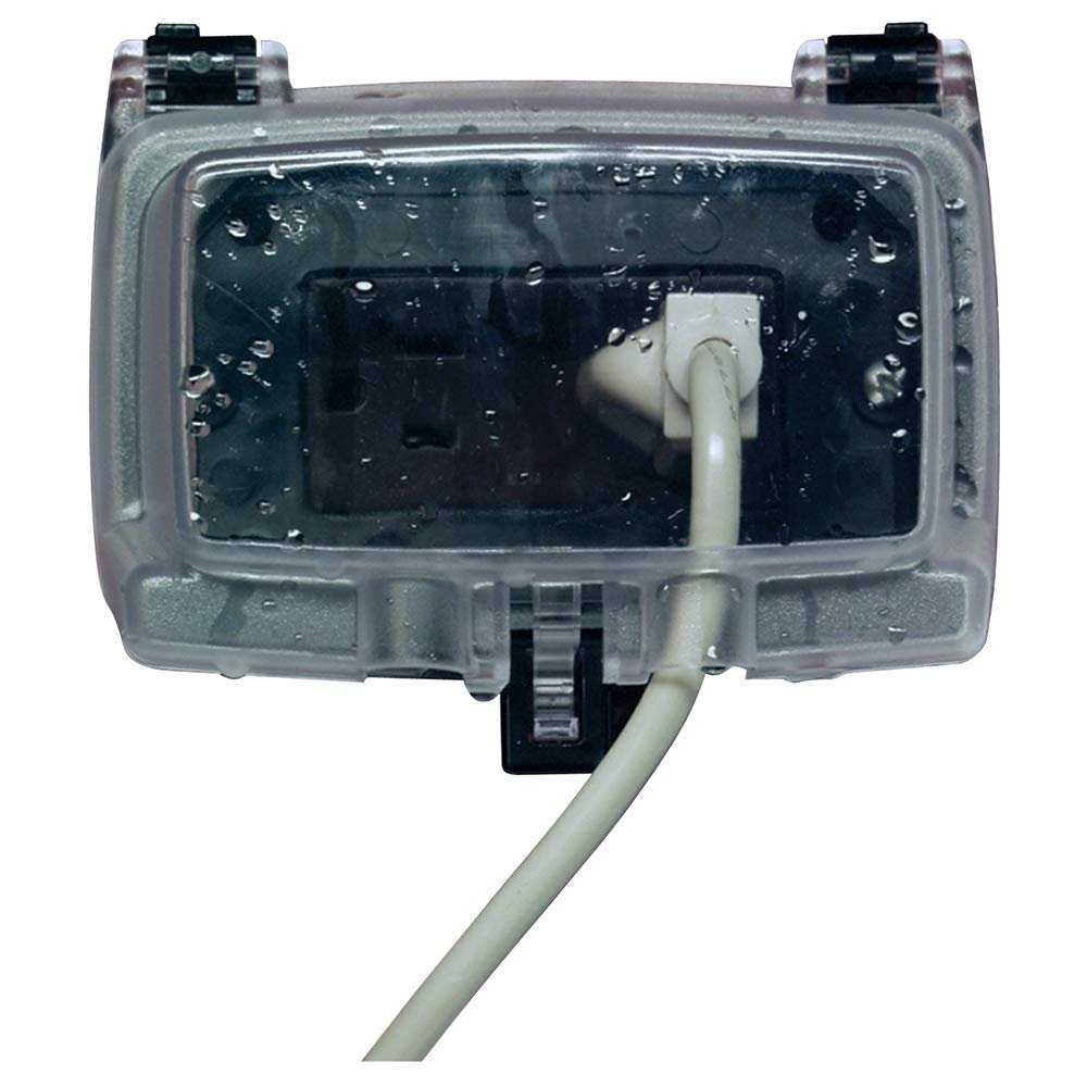 Intermatic Wp1000Hc Electrical Box, Weatherproof Horizontal 2 1/4"D Receptacle Cover - Clear - 1-Gang