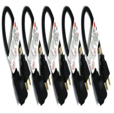 1ft (0.3M) 18AWG (Power Extension Cord) Power Extension Cable 1 Feet (0.3 Meters) 3 Conductor (NEMA 5-15P to NEMA 5-15R) 10 Amp Power Cable CNE01914 (5 Pack)