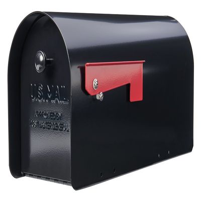 Gibraltar Mailboxes Tuff Body Large Capacity Galvanized Steel Black, Post-Mount Mailbox, TB1B0000