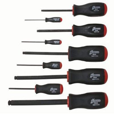 Bondhus 74699 Set of 9 Balldriver Screwdrivers with ProHold Tip, ProGuard Finish, sizes 1.5-10mm