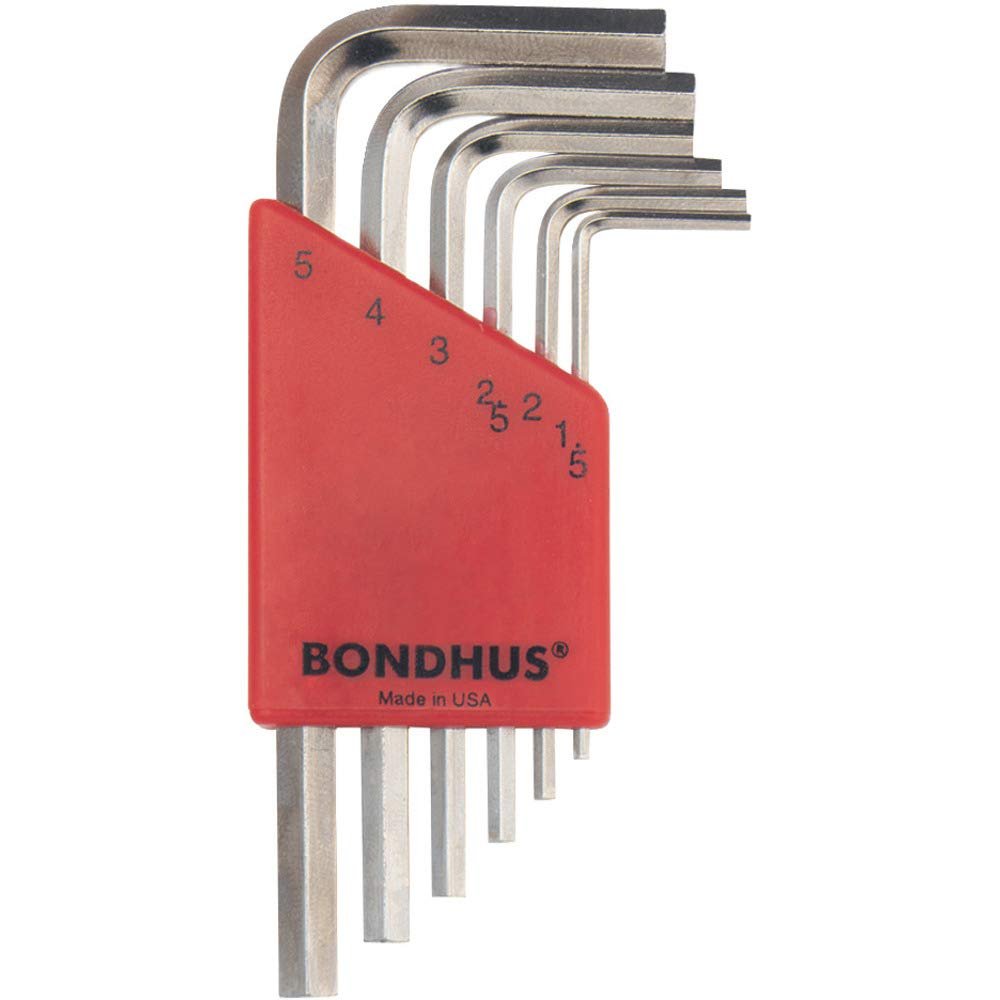 Set 6 BriteGuard Plated Hex L-Wrenches 1.5-5mm - Short