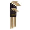 Bondhus 38138 Set of 10 Hex L-wrenches with GoldGuard Finish, Long Length, sizes 1/16-1/4-Inch view 1