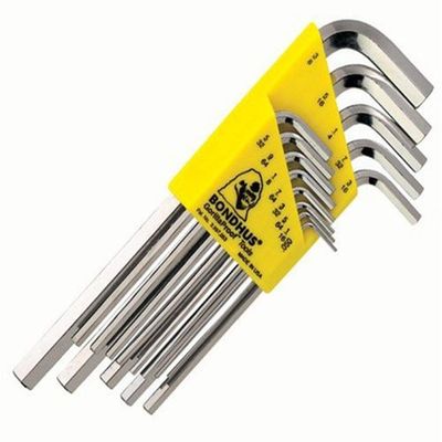 Bondhus 16137 Set of 13 Hex L-wrenches w/BriteGuard,Long,sizes .050-3/8"