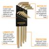 Bondhus 37936 Set of 12 Balldriver L-wrenches with GoldGuard Finish, Long Length, sizes .050-5/16-Inch view 2