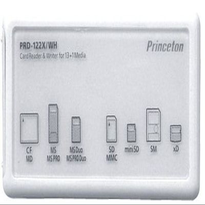 Princeton Technology PRD-122XWH 13 Media Card Reader with Stand, White