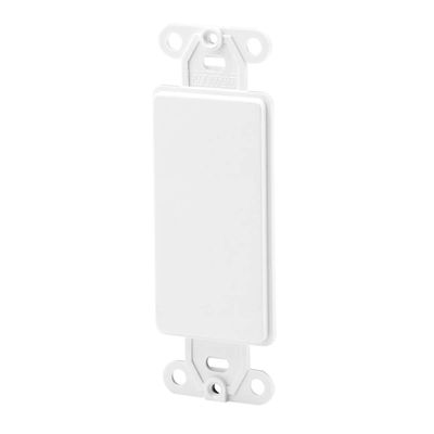 Leviton Decora Plastic Adapter Plate, Blank, No Hole, With-Ears, and Two, Mounting Screws, 80414-W, White