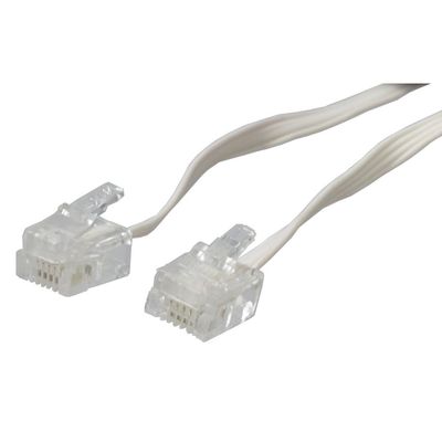 Across AEM671 Modular Cable, 16.4 ft (5 m), 6 Poles, 4 Cores, Flat Cord, Ivory