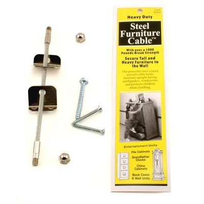 Quakehold! 2830 Furniture Cable Silver, 7 Inch