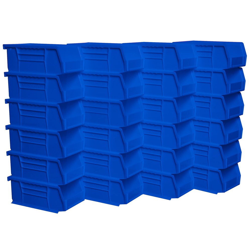 Akro-Mils 30220 AkroBins Plastic Storage Bins, 7"x4"x3", Blue, 24-Pack