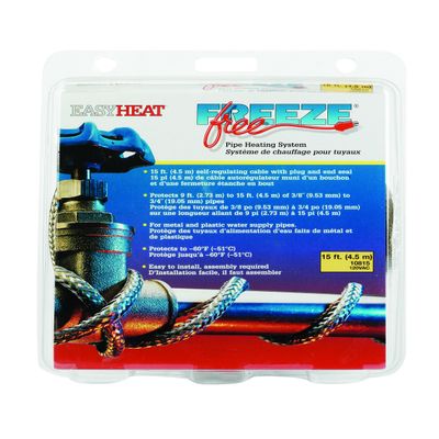 Easy Heat Freeze Free 15 ft. L Self Regulating Heating Cable For Self Regulated Pipe Heating Cable