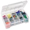 Akro-Mils 05805 Plastic Portable Parts Storage Case for Hardware and Crafts with Hinged Lid and 4 Adjustable Dividers, (11-Inch x 7-Inch x 2-3/8-Inch), Medium, Clear view 1