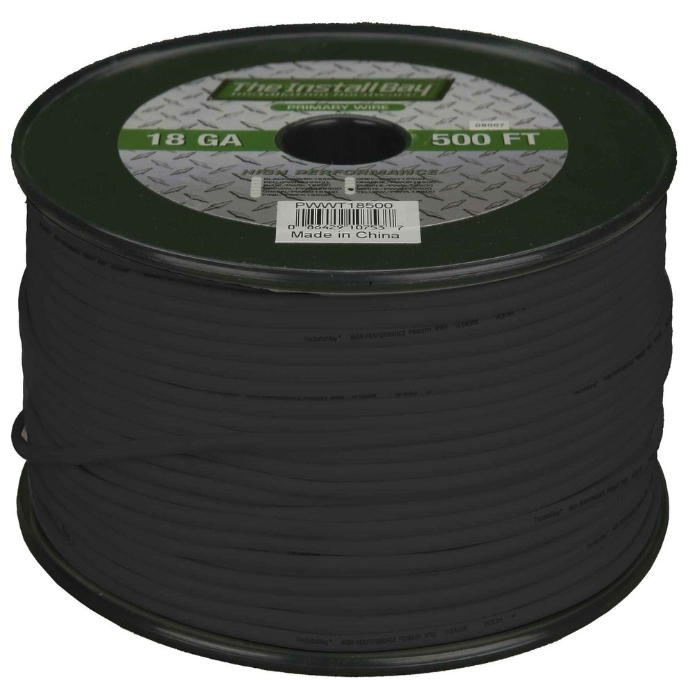 Metra Electronics PWBK18500 18GA 500-Feet Primary Wire, Black