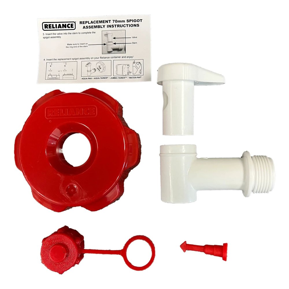 Reliance Replacement Spigot Assembly, 1.3 Inch x 3.5 Inch x 10.5 Inch, White