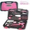 Apollo Tools 135 Piece Household Pink Hand Tools Set with Pivoting Dual-Angle 3.6 V Lithium-Ion Cordless Screwdriver - DT0773N1 view 2