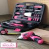 Apollo Tools 135 Piece Household Pink Hand Tools Set with Pivoting Dual-Angle 3.6 V Lithium-Ion Cordless Screwdriver - DT0773N1 view 3
