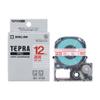 Kingjim ST12R Tepra PRO Tape Cartridge, 0.5 inches (12 mm), Transparent Label/Red Letter, Length 22.8 ft (8 m) view 1