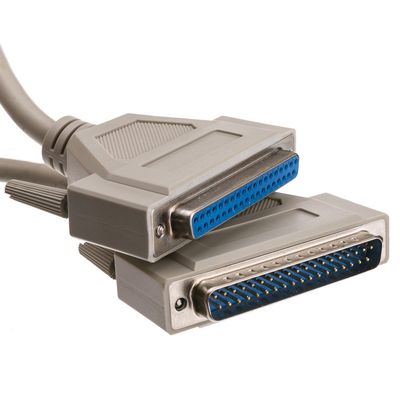 CableWholesale 10 feet Serial Extension Cable, DB37 Male to DB37 Female, 37 Conductor, 1:1, Beige, Serial Extender for Printer, PC, Networks, DB37 Cable, DB37 Male to Female Serial Extension Cable
