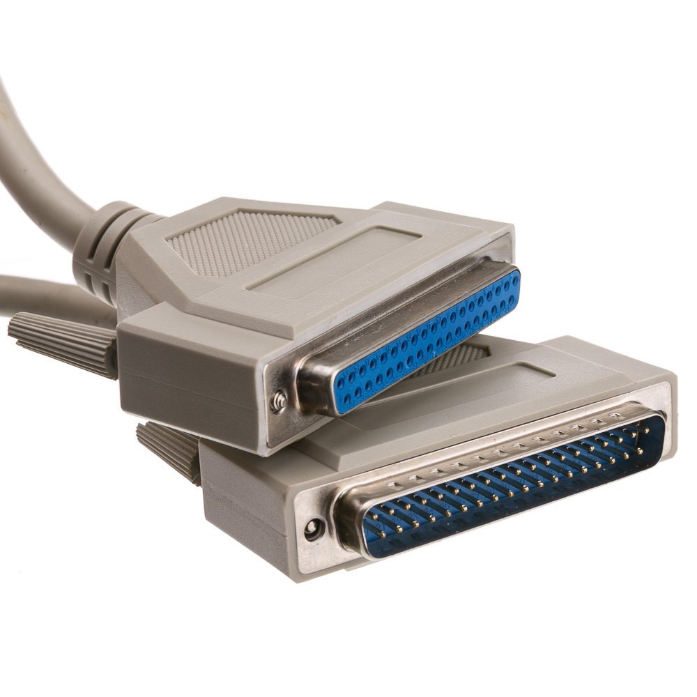 CableWholesale 10 feet Serial Extension Cable, DB37 Male to DB37 Female, 37 Conductor, 1:1, Beige, Serial Extender for Printer, PC, Networks, DB37 Cable, DB37 Male to Female Serial Extension Cable