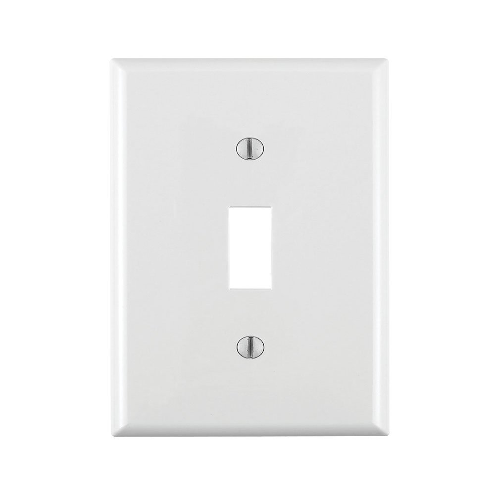 Leviton 1-Gang Toggle Device Switch Wallplate, Standard Size, Thermoplastic Nylon, Device Mount, 80701-W, White