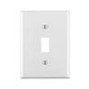 Leviton 1-Gang Toggle Device Switch Wallplate, Standard Size, Thermoplastic Nylon, Device Mount, 80701-W, White view 1