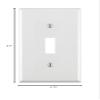 Leviton 1-Gang Toggle Device Switch Wallplate, Standard Size, Thermoplastic Nylon, Device Mount, 80701-W, White view 2