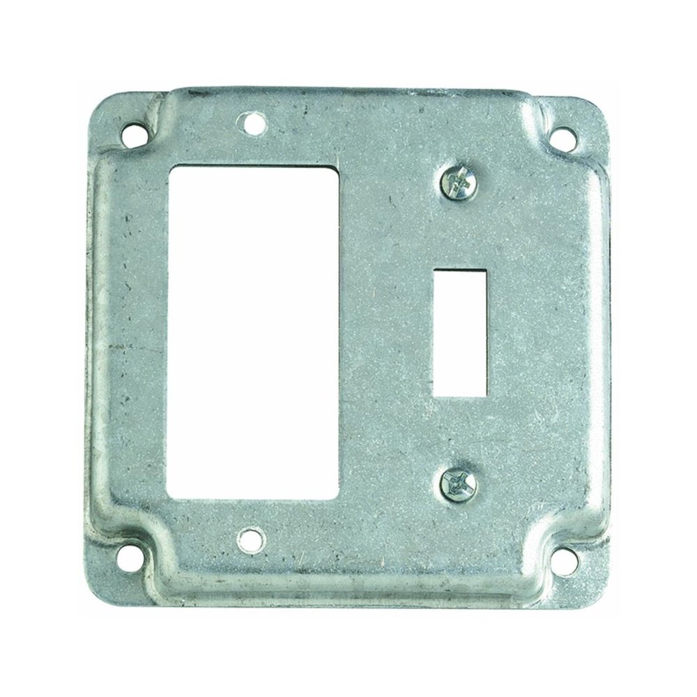 Thomas & Betts RS18-CC Pre-Galvanized Steel Outlet Box Cover 4 Inch x 4 Inch x 1/2 Inch Steel City