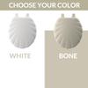 Mayfair Sculptured Shell Toilet Seat, Easy Clean Hinges with Durable Wood Seat, Made in USA, Round, Bone view 3