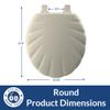 Mayfair Sculptured Shell Toilet Seat, Easy Clean Hinges with Durable Wood Seat, Made in USA, Round, Bone view 4