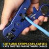 TEMPO DataShark 70029 Universal Cutter-Stripper for Flat or Round TV/UTP Cable | Cat5 Cat5e Cat6 | RG6 Quad RG59 RG7 RG11 (2023 Model), Blue view 4