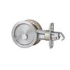 Kwikset 335 26D RND PCKT DR LCK Round Bed/Bath Pocket Door Lock in Satin Chrome, locking lever design might differ view 2