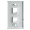 CableWholesale Keystone Wall Plate 2 Port, White (Cat5e, Cat6, Coax (Video), Aux (Cat6 for Data, IP Phone, POTS or Other), Single Gang view 2