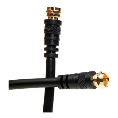 CableWholesale F-pin Coaxial Cable, F Type Male to Male Coax Cable Connector, UL Listed, AV, CableTV, Antenna, and Satellite Cable, Black, 50 ft