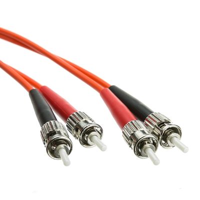 CableWholesale Fiber Optic Cable, 1 Meter (3 feet) ST to ST Straight Tip/Bayonet Connector Duplex 62.5/125 OM1 Multi-Mode Fiber Optic ST/ST Optical Connection Cable