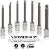 Neiko 10072A 3/8-Inch Drive Extra Long Allen Hex Bit Socket Set, SAE, 1/8-Inch - 3/8-Inch | S2 and Cr-V Steel, 7-Piece Set view 2