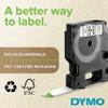DYMO D1 High-Performance Flexible Nylon Labels | Authentic | 19 mm x 3.5 m Roll | Black Print on White | Self-Adhesive Labels for LabelManager Label Printers | Authentic view 2