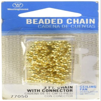 Westinghouse Lighting Corp 3-Feet Bead Chain, Polished Brass