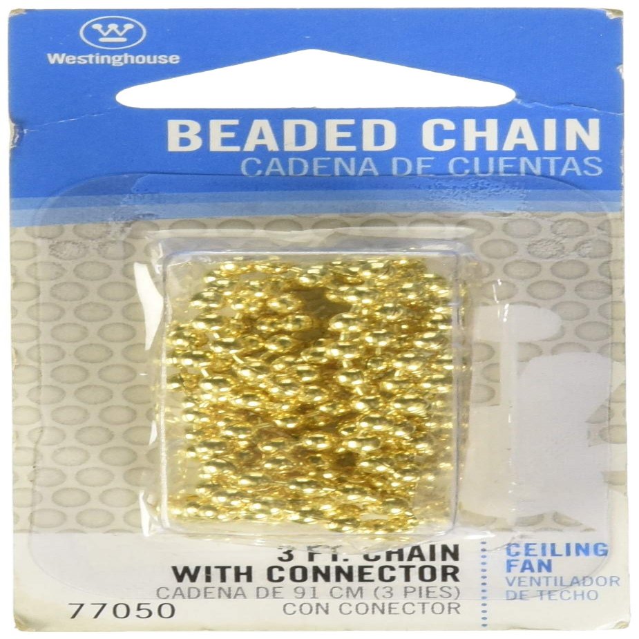Westinghouse Lighting Corp 3-Feet Bead Chain, Polished Brass