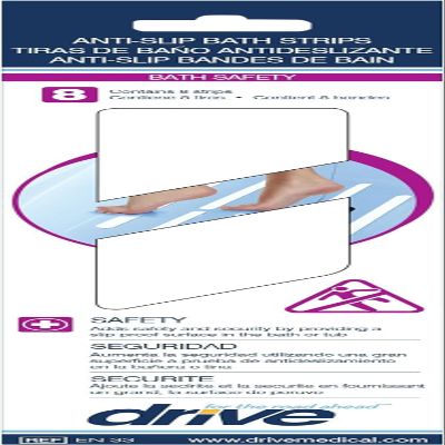 Drive Medical Tub and Stair Safety Treads, White, 8 Count