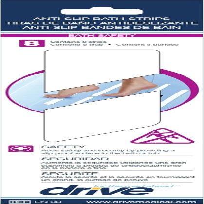 Drive Medical Tub and Stair Safety Treads, White, 8 Count